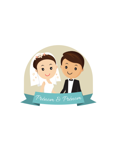 Stickers with bride and groom