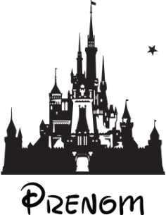 sticker autocollant du château de Disney à personnaliser pour deco chambre enfants
