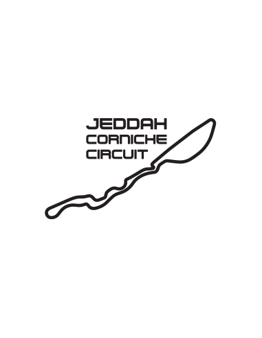 sticker autocollant circuit F1 de Jeddah pour décoration adhésive
