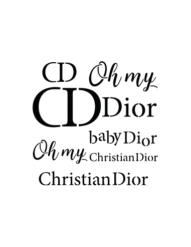 planche de stickers autocollants Dior pour deco objets, murs, barils