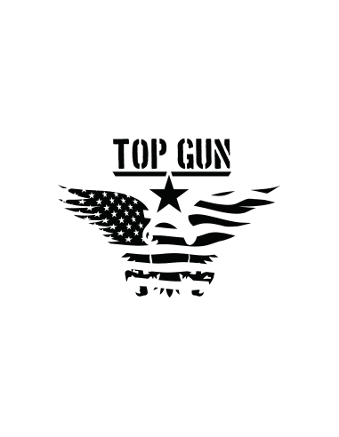 sticker autocollant decals top gun avec un aigle en drapeau américain pour deco