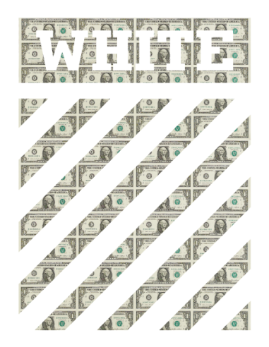 sticker autocollant off white x dollar bills pour décoration d'interieur