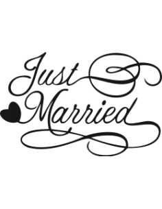 sticker autocollant just married pour décoration mariage