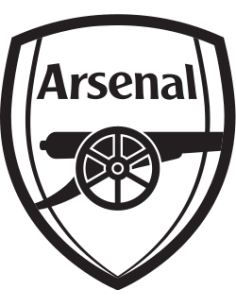 sticker découpé à la forme du logo de l'équipe d'Arsenal