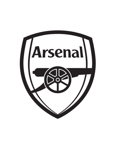 sticker découpé à la forme du logo de l'équipe d'Arsenal