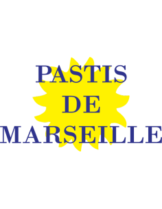 sticker autocollant en couleurs de la phrase Ricard Pastis de Marseille