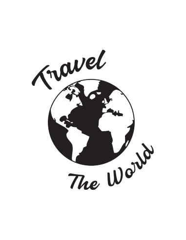 sticker autocollant travel the world pour décoration de van, caravane et camping car