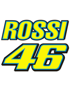 sticker autocollant Valentino Rossi nom et numéro pour deco moto