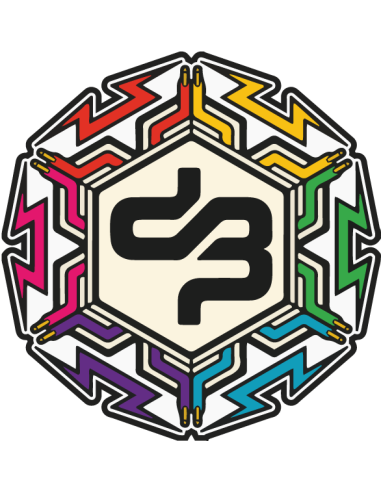 sticker autocollant en couleur du logo du Decibel Festival