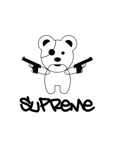 sticker autocollant teddy bear x supreme