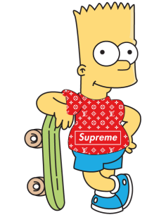 sticker autocollant Bart Simpson x Supreme