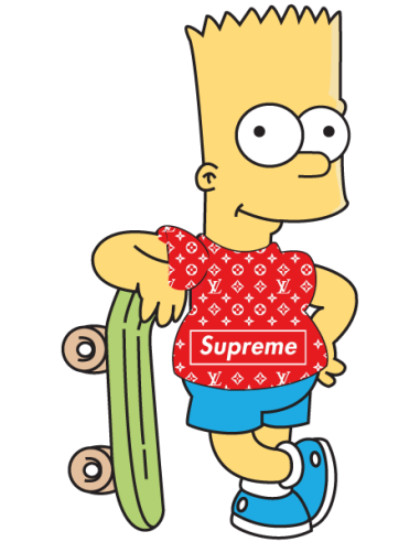 sticker autocollant Bart Simpson x Supreme