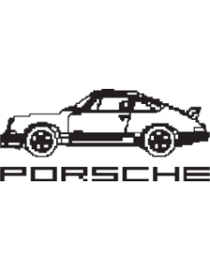 sticker autocollant porsche 911 pixel art