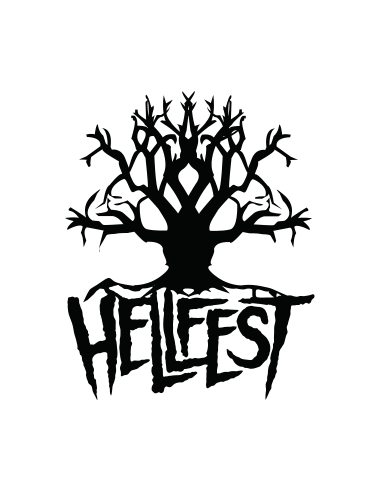 sticker autocollant festival hellfest avec un arbre