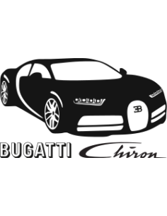 sticker autocollant de la silhouette de la Bugatti Chiron