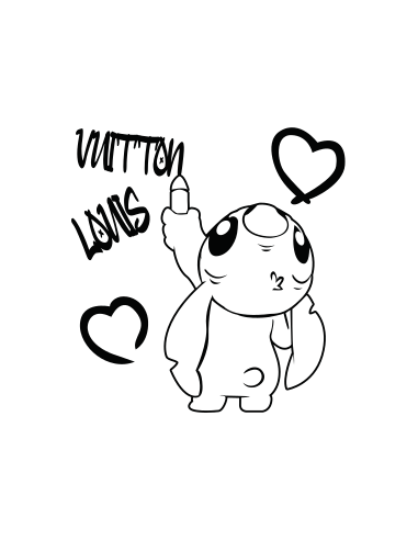 sticker autocollant original de stitch x vuitton