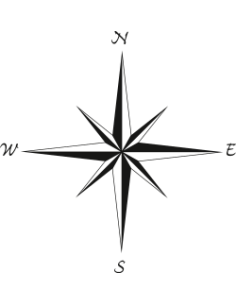 sticker autocollant boussole de style minimaliste pour deco van