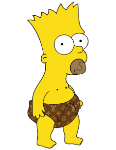 sticker autocollant original bart simson x Vuitton