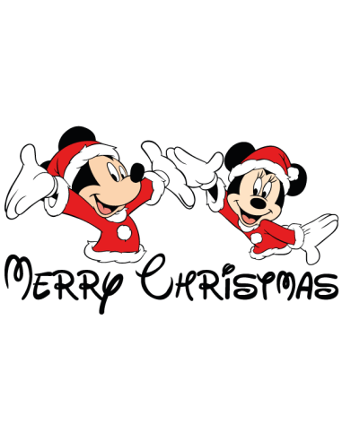 sticker autocollant de mickey et minnie joyeux noël