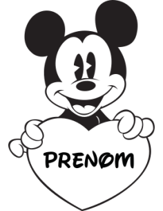 sticker autocollant mickey à personnaliser avec un prénom