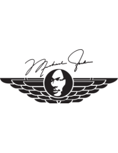 sticker autocollant du basketteur américain Michael Jordan avec portrait et signature