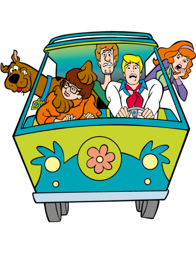 sticker autocollant de l'équipe scooby doo en van