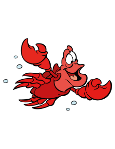 sticker autocollant de Sébastien le crabe du dessin animé la petite sirène