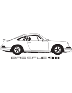 sticker autocollant d'une porsche 911 pour décoration intérieur et extérieur