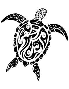 tribal Polynesian turtle vinyl sticker