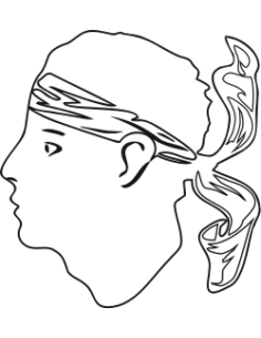 Corsican Moor’s Head sticker – Custom vinyl outline, transparent background, made in France.