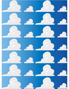 Kit 28 stickers nuages prédécoupés sur planche, déco murale style Toy Story,