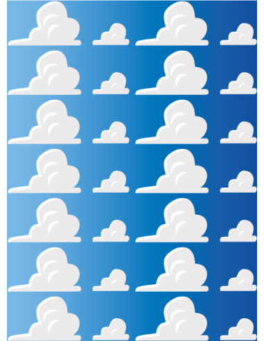 Kit 28 stickers nuages prédécoupés sur planche, déco murale style Toy Story,