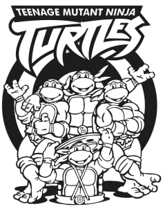 Sticker des Tortues Ninja – 4 héros comics réunis pour une déco geek ou murale