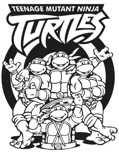 Teenage Mutant Ninja Turtles sticker – 4 classic comic heroes for retro geeky decoration