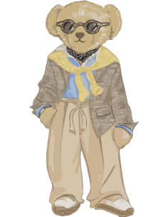 Printed Polo Bear sticker – preppy Ralph Lauren style, indoor use only