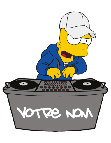 Sticker DJ Bart personnalisable avec nom – Impression vinyle déco