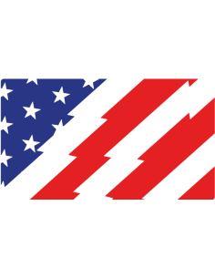 Ken Block style American flag sticker – printed with UV protection, racing-inspired design for cars or gear