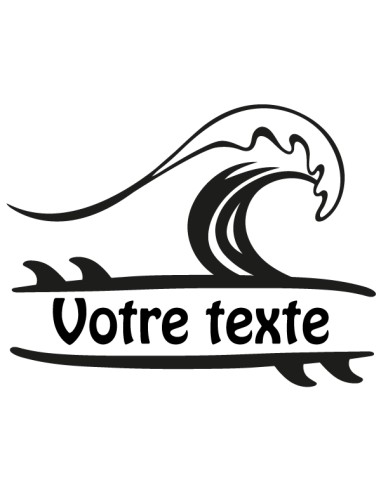 Custom surf van sticker – black vinyl with no background, 20 colors, made in France