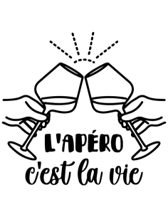 “Apéro is life” sticker – French cut vinyl decal with humor, 20 color options