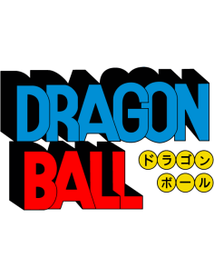 Dragon Ball vintage printed sticker original manga logo blue red yellow
