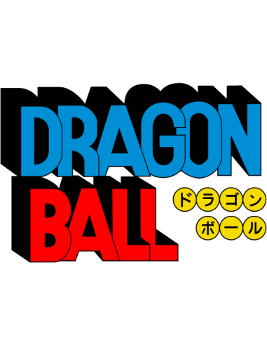 Dragon Ball vintage printed sticker original manga logo blue red yellow
