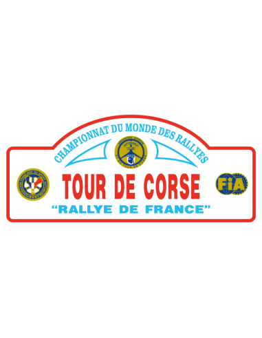 Sticker imprimé Tour de Corse Rallye de France plaque rallye historique décoration garage