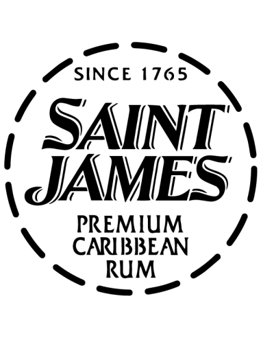 Sticker Saint James découpé sans fond en vinyle teinté masse décoration bar rhum caribéen