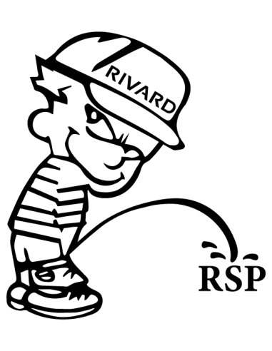 Sticker autocollant Bad Boy personnalisé Rivard RSP en vinyle découpé humour.