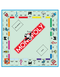 Sticker adhésif décoratif plateau de jeu Monopoly pour personnalisation de table.