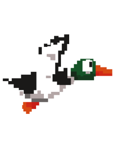 Sticker autocollant canard Duck Hunt pixel art rétro gaming en vinyle impression HD.