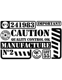 Industrial stencil sticker sheet for factory loft-style furniture and wall decoration.