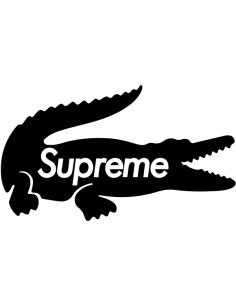 sticker autocollant decals lacoste x supreme pour déco objets, murs, barils