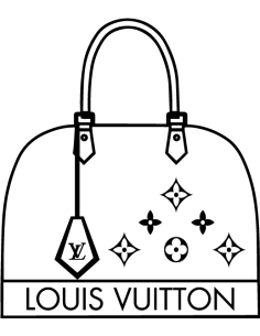 sticker autocollant représentant un sac à main Louis Vuitton pour déco d'intérieur