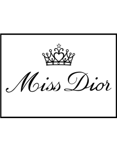 Miss Dior logo sticker decal with queen crown in vinyl for makeup mirror and dressing room fashion decoration